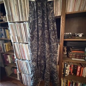 Torrid Black and Gray Leaf Pattern Maxi Dress